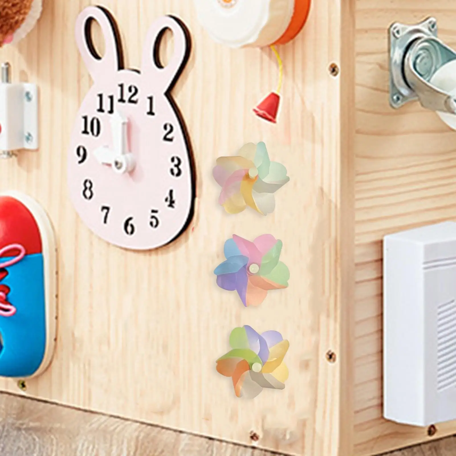 

3 Pieces Kids Busy Board Magnetic Windmill DIY Accessories Practical Skill for Children Girls and Boys Birthday Toy DIY Toys