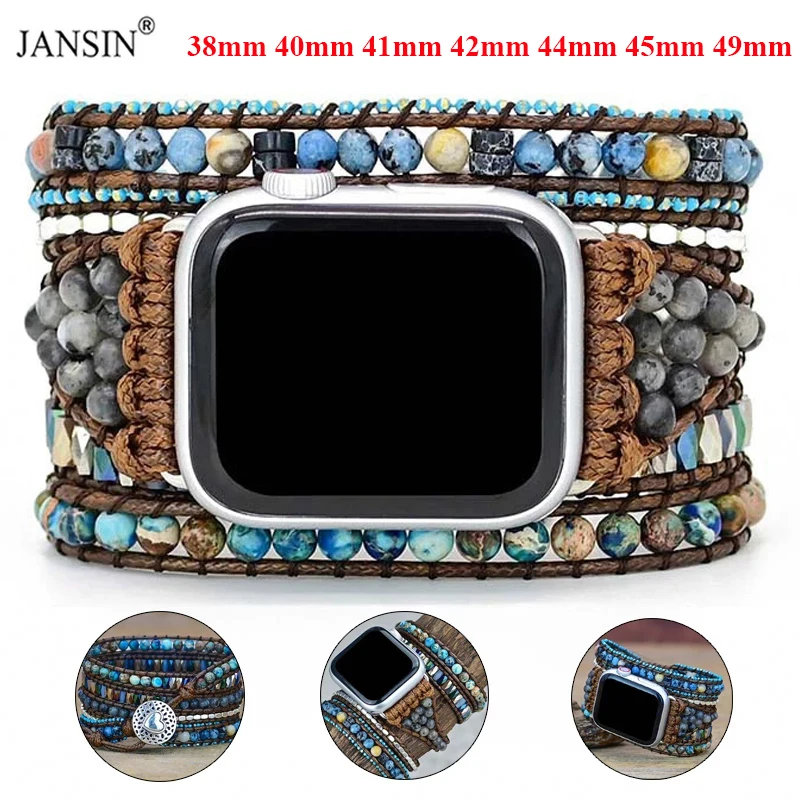 

Bohemia Jewelry Watchband For Apple Watch 41mm 45mm 44 mm 40mm 49mm Women Wrap Bracelet For iWatch Series 9 8 Ultra 2Se 7 6 5 4
