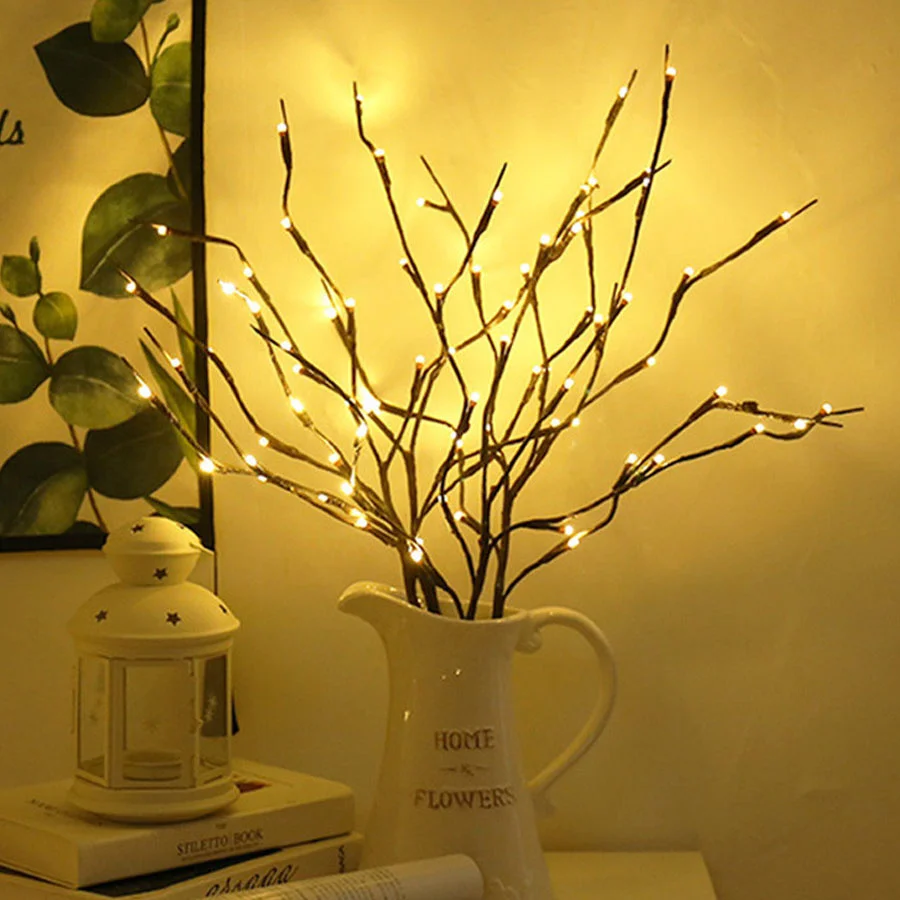 Twig Branches with 20 LED Fairy Lights Battery Operated Lighted Brown
