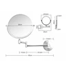 Bathroom Makeup Mirror Wall Mounted Cosmetic Extendable Shower Black Luxury Folding Mirror Extend Double Side Mirror for Hotel 6