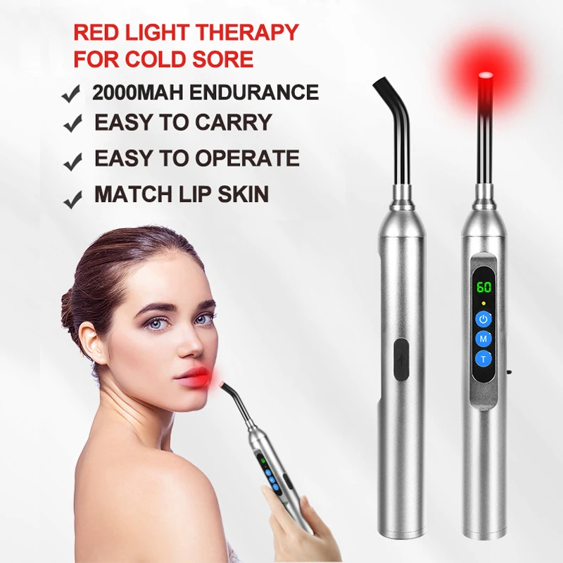 Cold Sore Laser Light Therapy Device Canker Sore Treatment Infrared Wand for Mouth Nose Ear Knee Feet Hands Ankle Skin Care