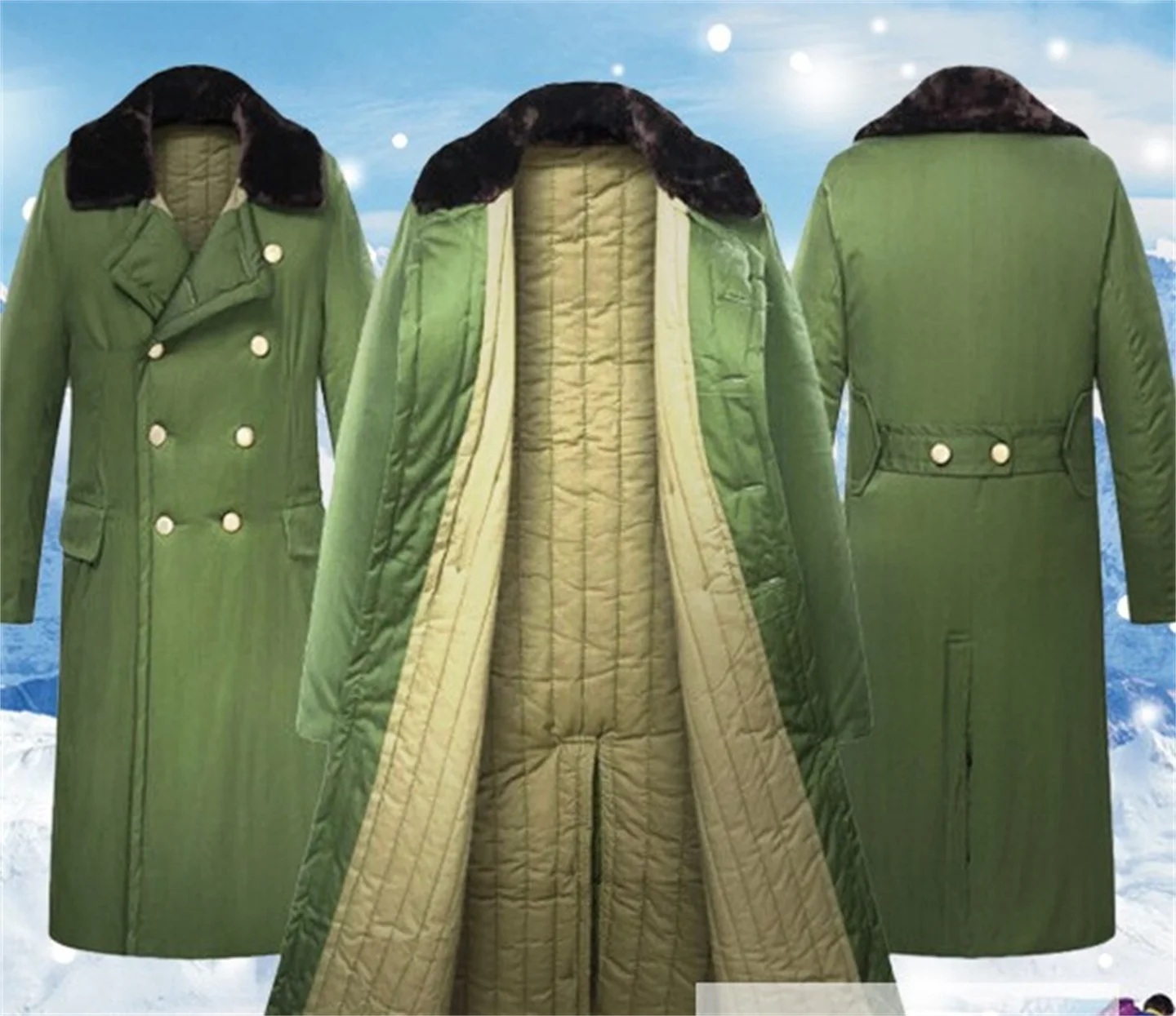 Winter Men's Hunting Long Jacket Hooded Parka Thick Cotton Thermal Fleece Coat Outdoor Windproof Waterproof Overcoat