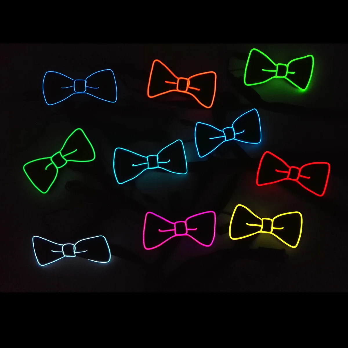 LED Light Up Bow Tie For Birthday Supplies Event Gifts Night Club Bar KTV Dance Men Bowtie