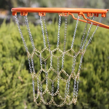 Basketball Net Rustproof Galvanized Iron Heavy Duty Basketball Net Replacement Metal Chain Basketball Net for Basketball Hoop 2