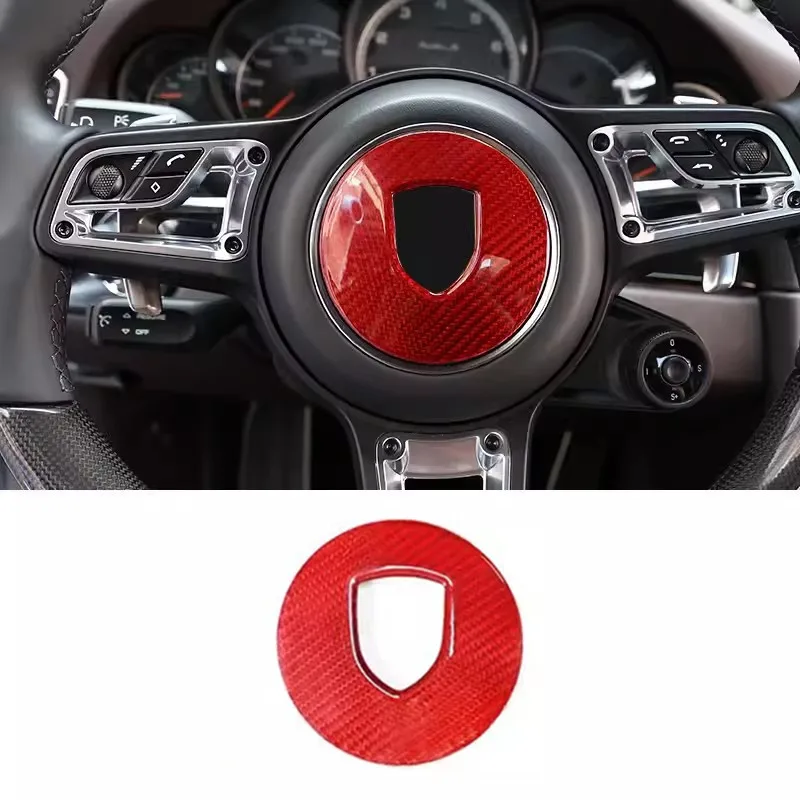 

Car Steering Wheel Panel Carbon Fiber Trim Cover For Porsche Cayenne Macan Panamera 718 911 Auto Accessories