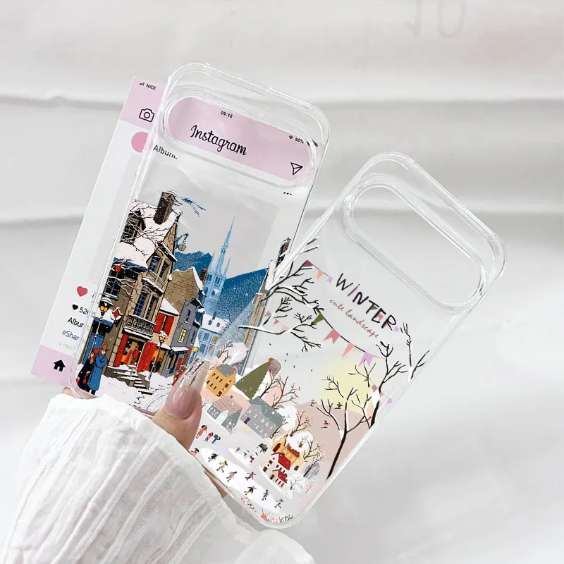 Elegant Winter Snow Landscape Clear Soft TPU Phone Case