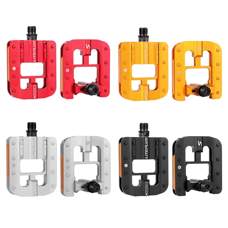 

Велосипедные складные педали Liteplus, алюминиевые Нескользящие, небольшие колеса, для защиты от ветра, велосипедные аксессуары