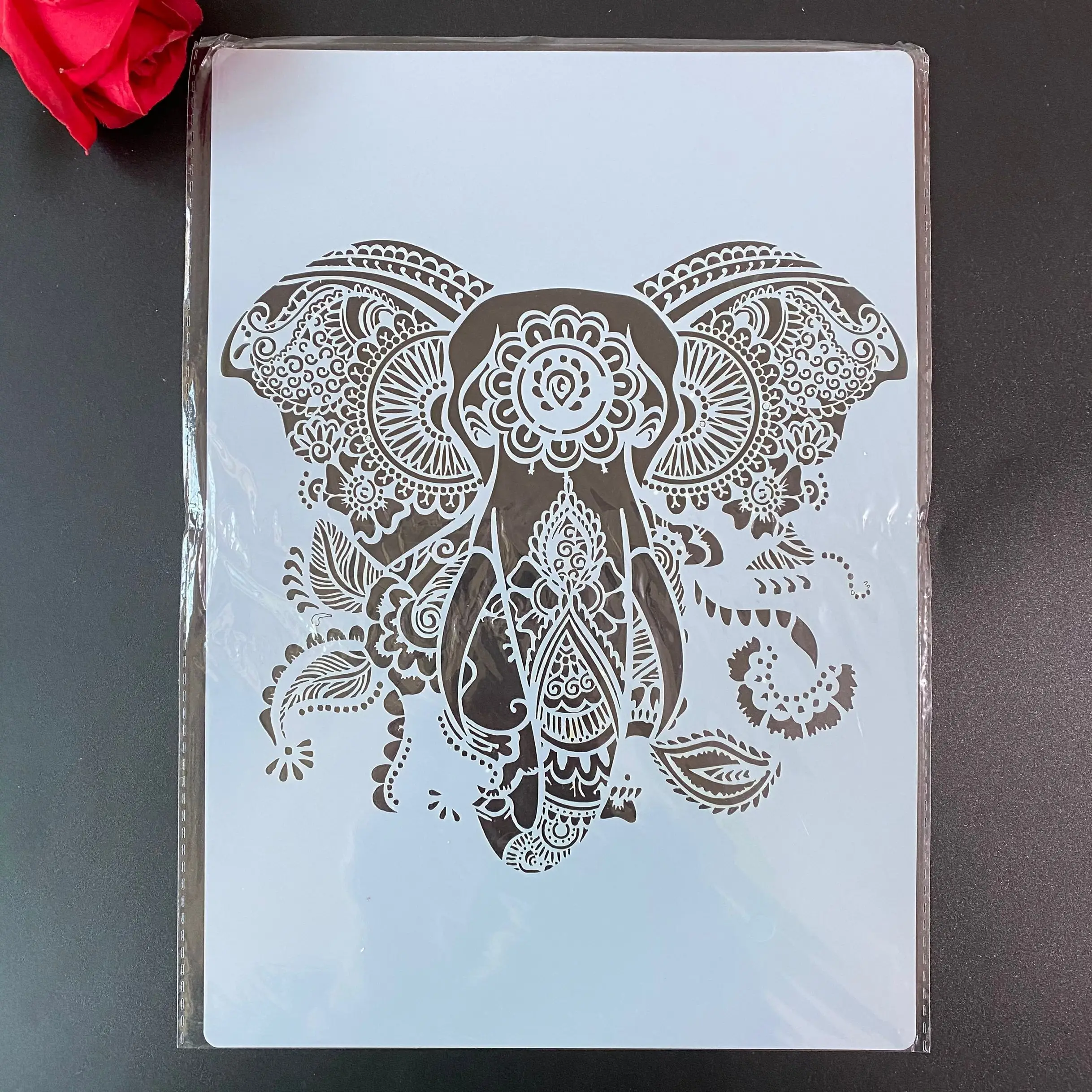 

DIY Stencils Wall Painting Scrapbook Coloring Embossing Album Decorative Paper Card Template,wall A4 29* 21cm Elephant Mandala