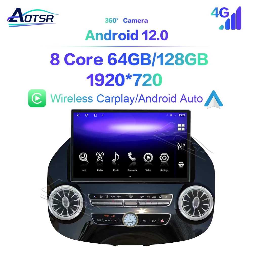 

13.3 Inch Android 13 Car Radio For Benz Vito W447 2014-2022 Stereo Receiver GPS Navigation DSP Video Player Carplay Unit Screen