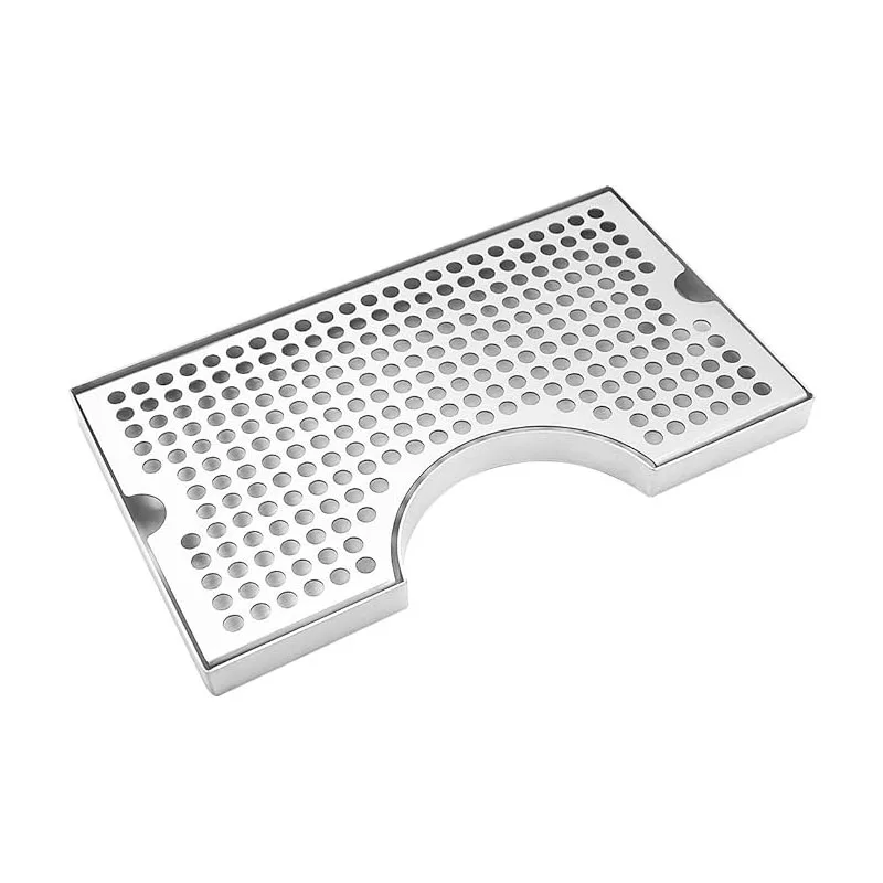 DasMarine Beer Drip Trays Stainless Steel Kegerator Drip Tray Surface Mount No Drain Keg Tray for Beverage Drink Dispenser