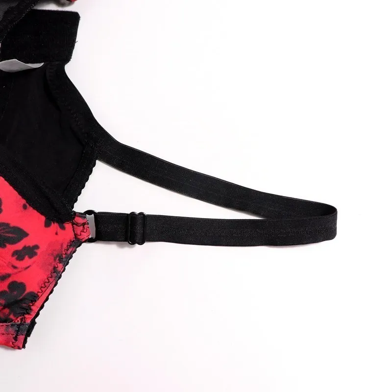 Soutien-gorge Noir Fleuri 85D - Grande Taille Femme - Armature - Lingerie
