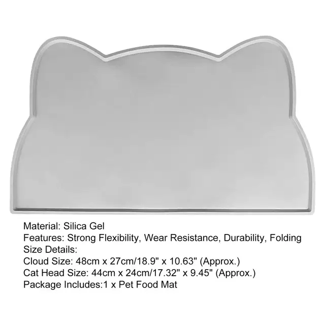 Tappetino Poggia Ciotola Per Animali - Silicone Impermeabile Antiscivolo - 40x30cm - Foto 5