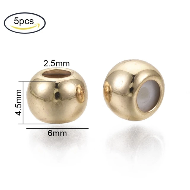 Hole: 1.5mm; 5.5mm Inner Diameter About 7mm Wide NBEADS 500Pcs Brass Cord Ends Silver Color 10mm Long