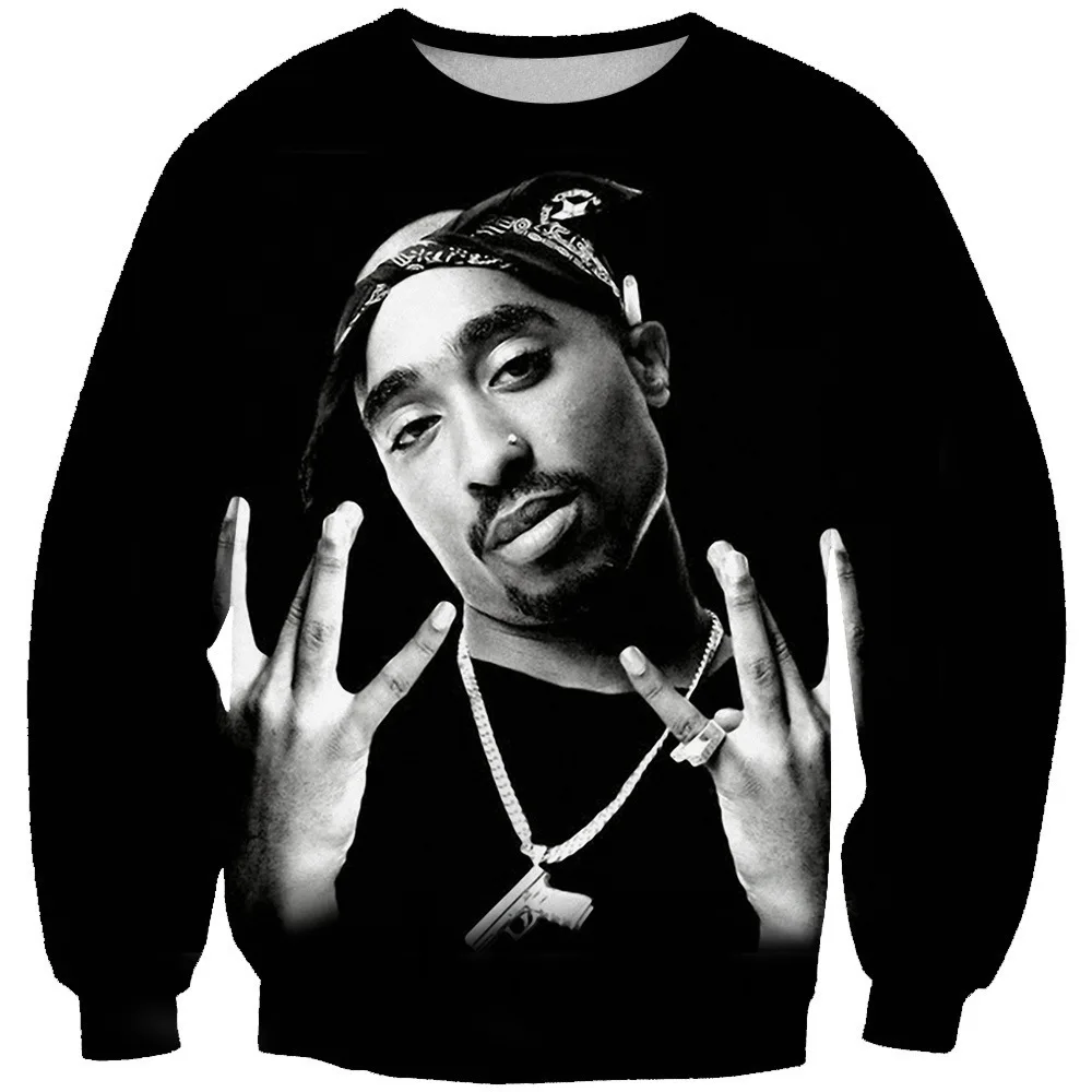 thumbnail image 1 of Sudadera con estampado 3D de rapero y cantante de rock Tupac, sudadera de manga larga, jersey de cuello redondo de gran tamaño, sudadera informal para hombre, sudadera para jóvenes, 1 of 5