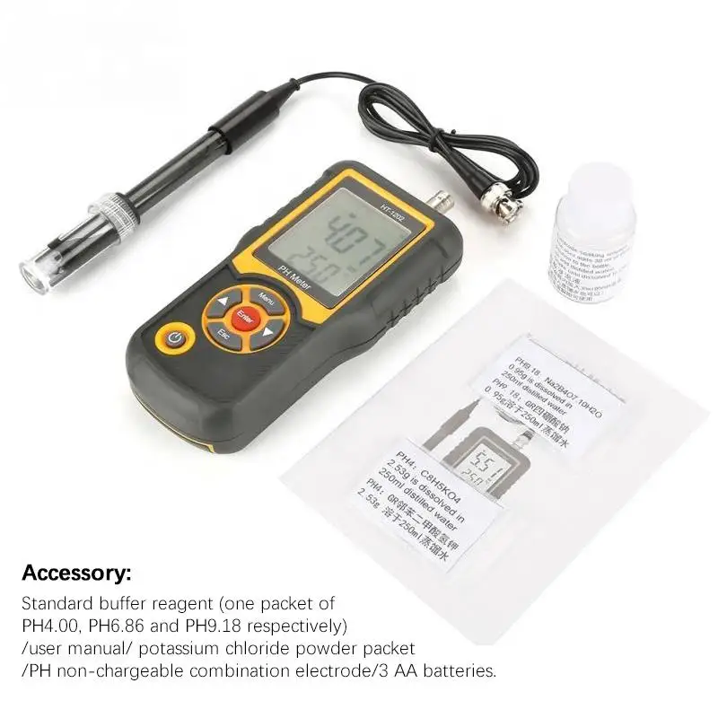 Hti HT-1202 Digital PH Meter PH Tester SmartSensor for Mariculture Freshwater Fa