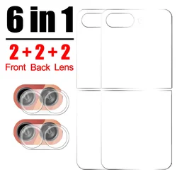 Premium Tempered Glass Screen Protector with Lens Protection - Anti - Scratch Film for Samsung Galaxy Z Flip Series (6 in 1 Glass)