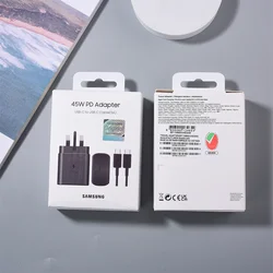 Samsung 45W USB - C Super Fast Charger Adapter - EU/UK Plug - Black UK Set