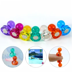 Premium Neodymium Magnetic Push Pins - Ideal for Fridges, Calendars, and Maps (N52 Strength) (10pcs multicolor)