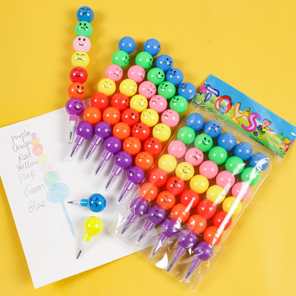Building Block Toys Lollipop Crayon/Pencil Graffiti Pen 10 Pcs For Children Birthday Party Favors Student Back To School Gifts