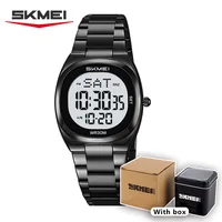 SKMEI Women's Business Watch Men's small dial Digital Watch Waterproof Alloy Watch Simple Exquisite Watch with stopwatch 2419