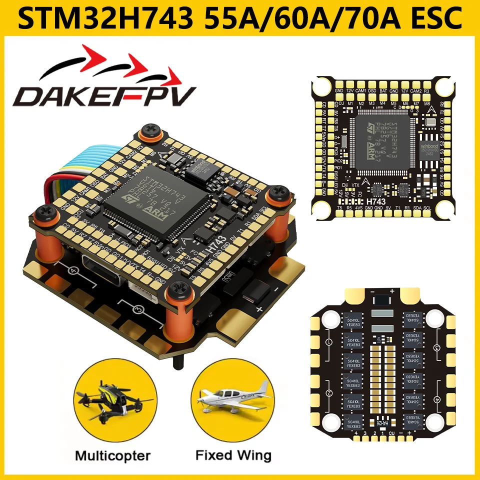 ESC 12S 70A + FC H743 pour Drone RC FPV