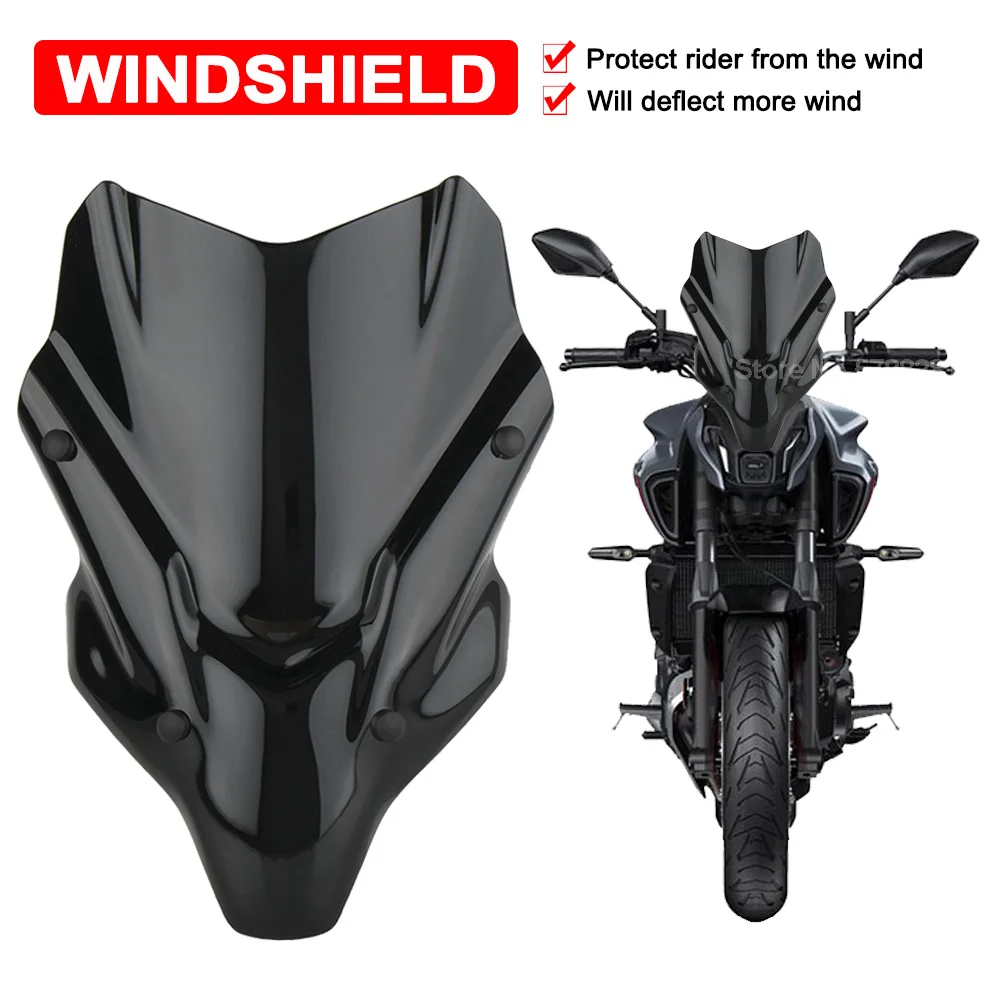 

Windscreen Windshield For Yamaha MT-07 MT07 2021 2022 2023 Motorcycle Wind Deflector Protector Wind Screen With Mounting Bracket