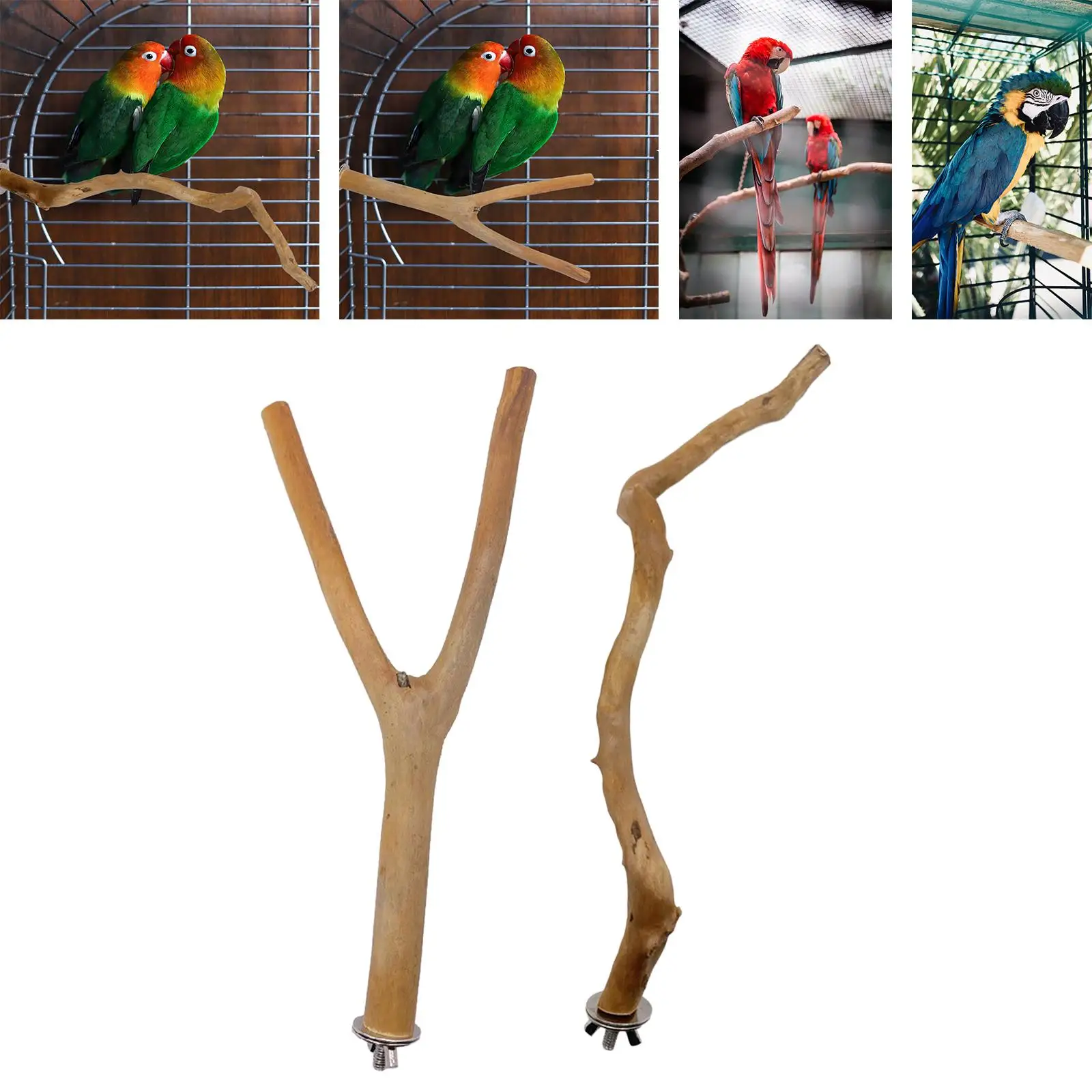 Wooden Bird Perches Pet Bird Toys Cage Accessories Climbing Playing for