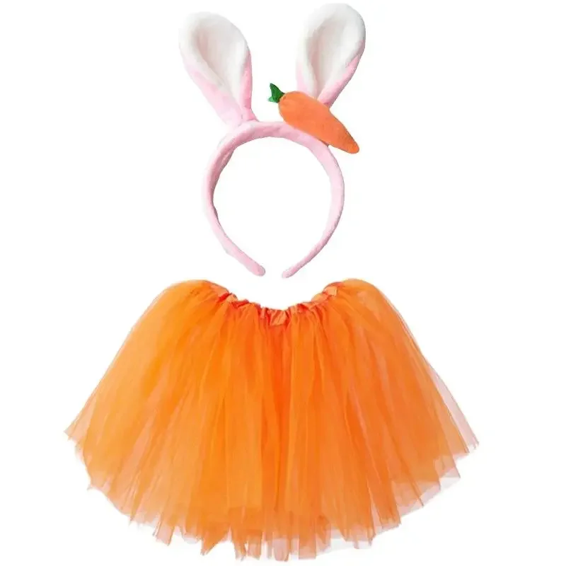 

Easter Bunny Costume Women Tutu Skirt Rabbit Ear Headband Party Stage Performance Props Animal Cosplay Dress Up Suit New