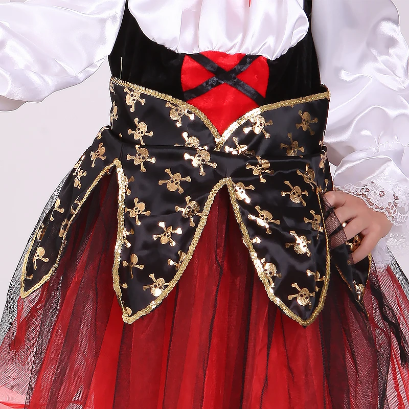 Halloween Caribbean Pirate Girl Suit Pirate Themed Event Costumes Girl Pirate Role-playing Set