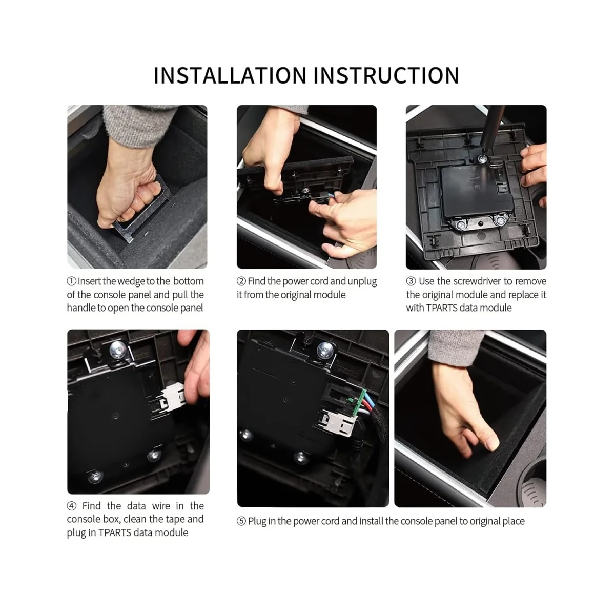 

Center Console Data Transmission USB Fast Charging Module for Tesla