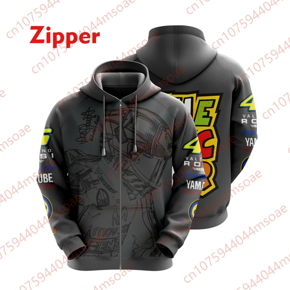 2024 Motorcycle Racing Hoodie Zipper 3D Digital Printing Men's Sportswear Harajuku Casual Jacket Personalized Street Apparel