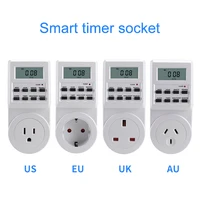 Outlet Timer 12/24 Hours Cyclic Timer Lamp Switch Electronic Digital Power Socket EU UK AU US Plug Programmable Timing Socket 2