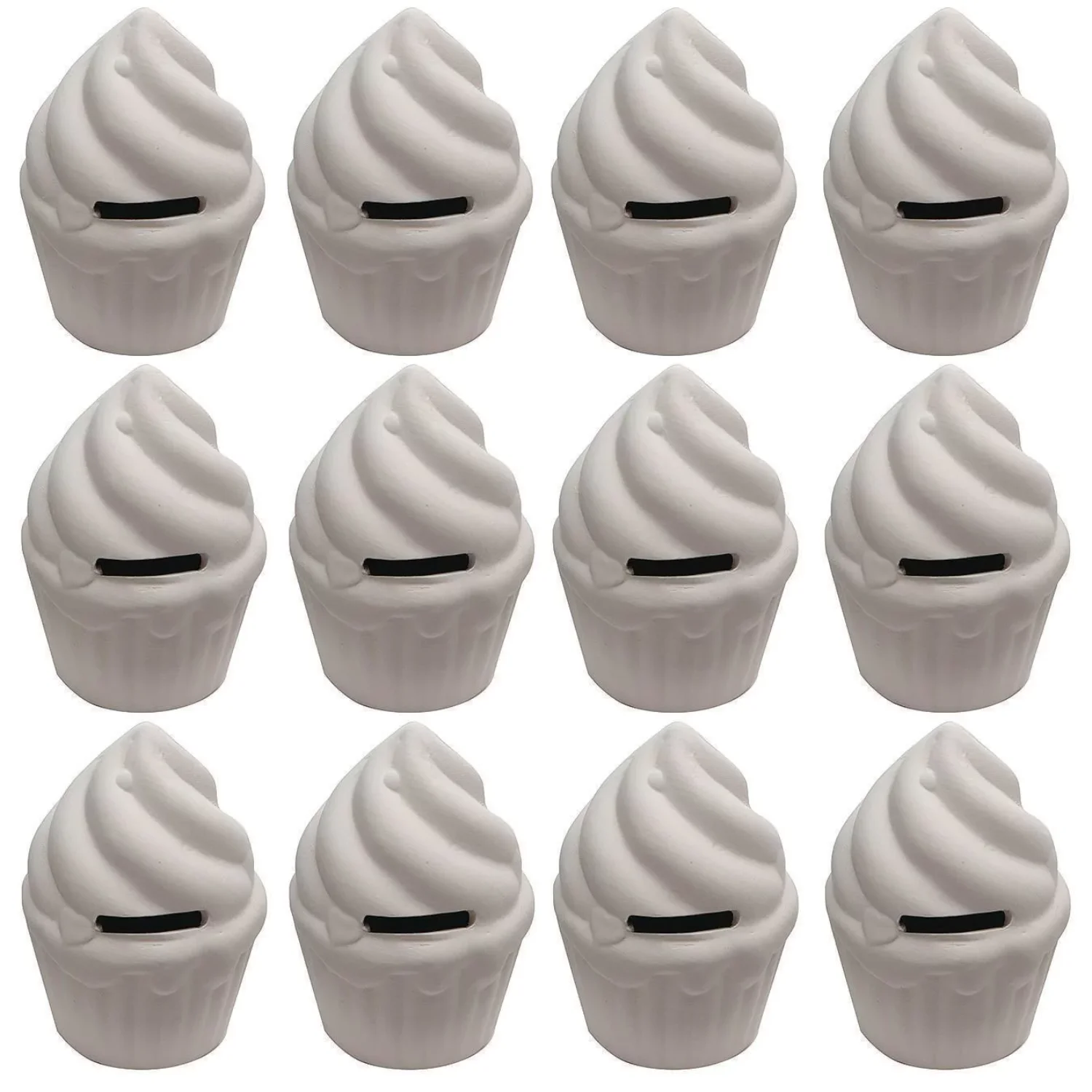 

Color-Me™ Ceramic Bisque Cupcake Banks (Pack of 12)