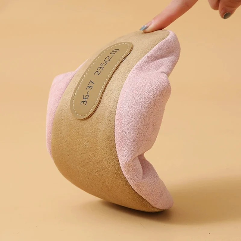 Soft Sole Home Cotton Slippers Women Concise Round Toe Indoor Flat Heel House Slippers Woman Comfortable Lightweight Slides Lady