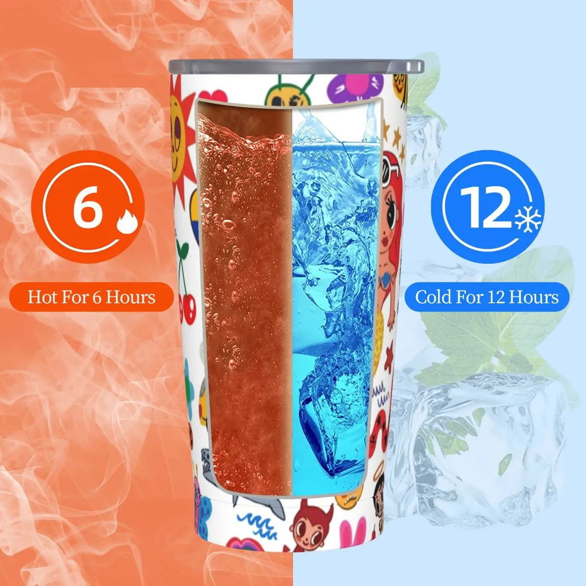 Karol G 빨간 머리 비코타 20 Oz 텀블러 진공 단열 여행 열 컵, 뚜껑과 빨대 스테인레스 스틸 스무디 티 머그잔