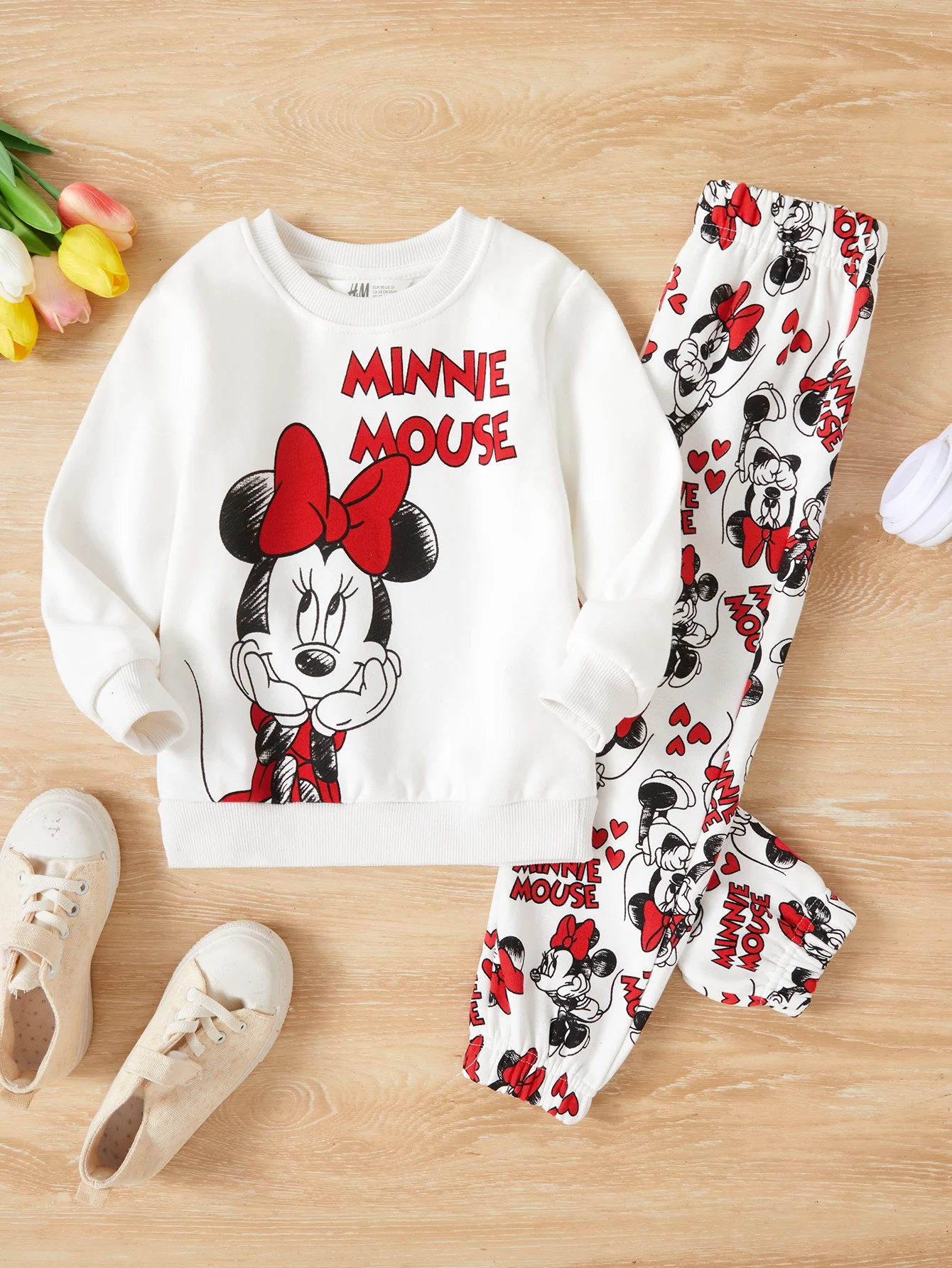 2024년 여름 신상! 미키 프린트 어린이 반팔 세트 (9개월-6세), 만화 티셔츠와 반바지 2개 세트, 아동복 운동복 11 어린 소녀 미니 마우스 세트, 디즈니 랜드 어린이 만화 코스튬 용수철, 유아 캐주얼 프린트 세트, 2024 가을