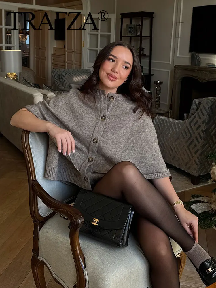 HH Women Casual Knitted Cardigan Oversize Loose O Neck Coat Single Breasted O Neck Long Sleeve Cropped Sweaters Jacket