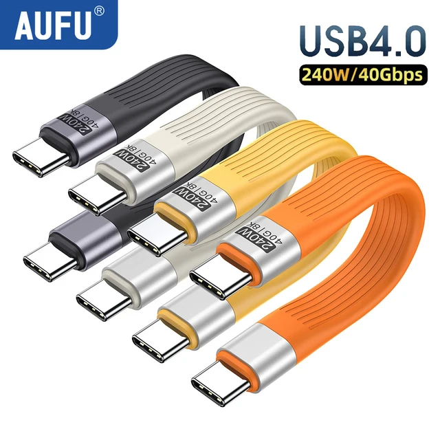 AUFU Short USB C to Type C Cable PD240W 5A Fast Charging