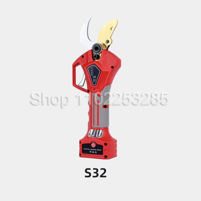 21V Cordless Pruner Lithium-ion Pruning Shear Efficient scissors Bonsai Electric Tree Branches garden tools electric S32 32mm 4
