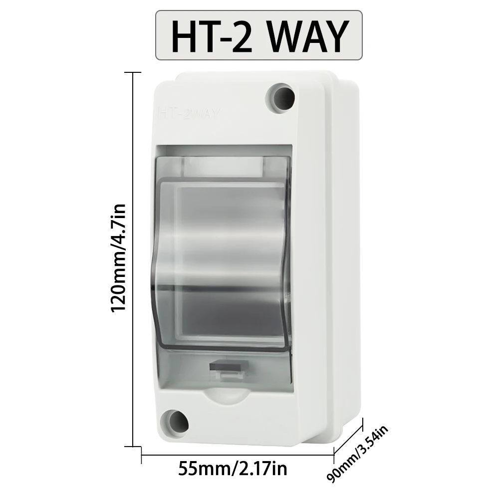 IP65 HT-5/8/12/15/18/24 WAY DC Circuit Breaker Distribution Box PC/ABS Plastic O