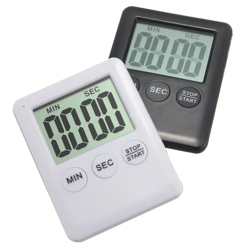 1pcs Super Thin LCD Digital Display Kitchen Timer Square Countdown Alarm Magnet Clock Sleep Stopwatch Clock Timer Kitchen Tool 2