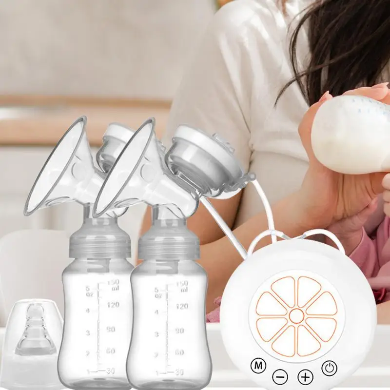 Electric Breastfeeding Pump Breast Pump Extraction Pumps With 2 Milk Bottles Multiple Modes Portable Breast Pumps For Home 3