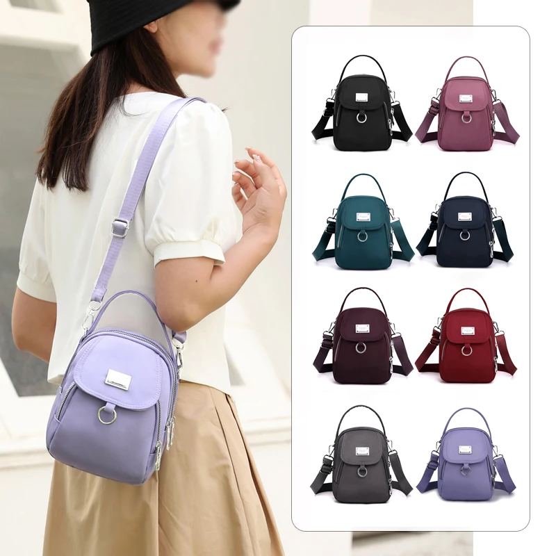Casual style solid color handbag with detachable shoulder strap, city themed zipper crossbody bag, shoulder bag