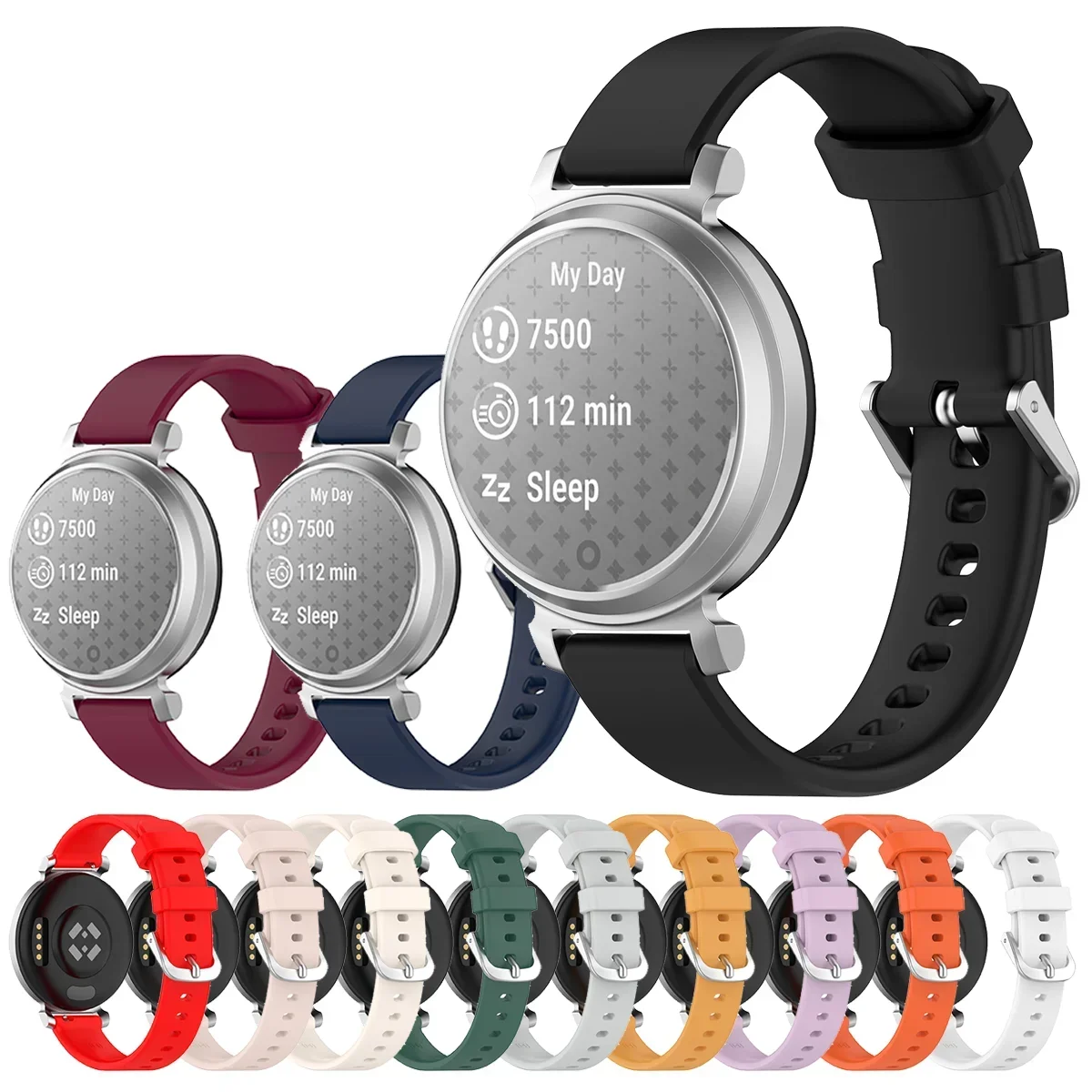 Silicone Watch Band with Silver Buckle - High Quality 14MM Wristband