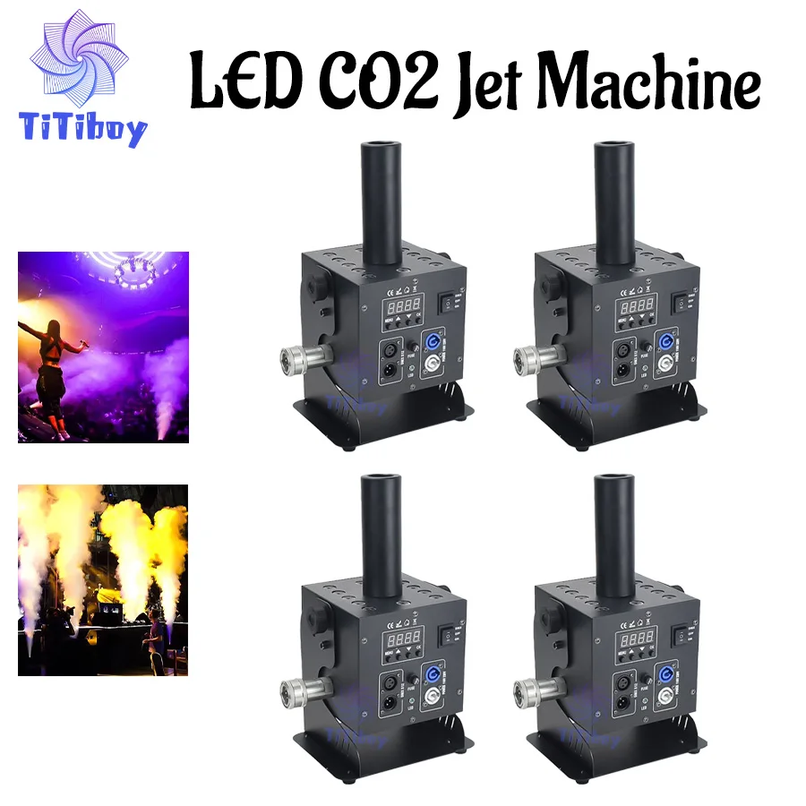 

0 Tax 4PCS/LOT DMX 512 Co2 Jet Machine Lockable Power Con Special Effect Dry Ice Fog Machine Adjustable Party Wedding Bar