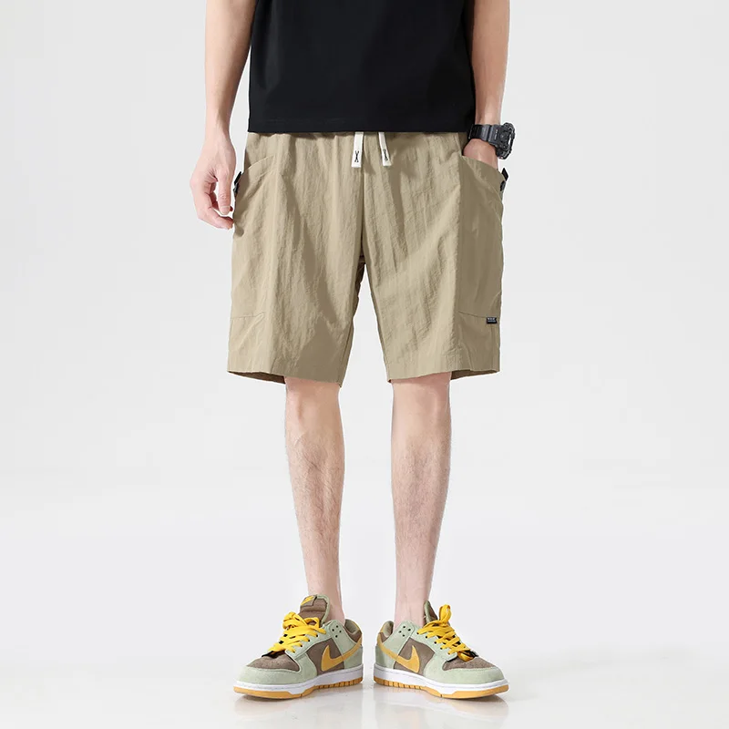Men Trendy Casual Solid Loose Quick Drying Straight Short Pants 2024 Summer Youth Sports Joggers Beach Shorts Pantalones Cortos