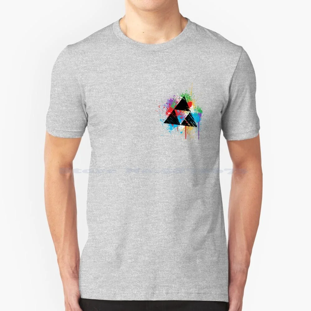 Triforce Paint T Shirt 100% Cotone Tee Link Triforce Ocarina Time Majoras Wind Waker Twilight Princess Skyward Sword Hylian
