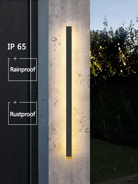 Applique murale étanche lampes murales extérieures de jardin lumières LED moderne nordique salon TV fond IP65 110/220 v rondelle murale 1