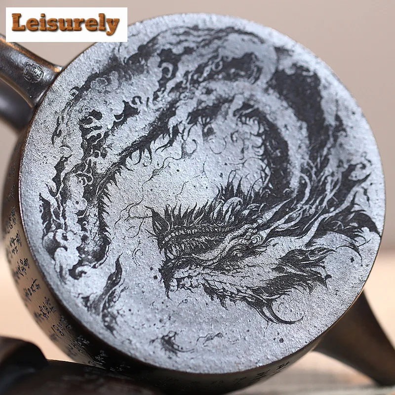 210ml Yixing Handmade Purple Clay Teapots Famous Heart Sutra Tea Pot Teaware Beauty Kettle Chinese Authentic Zisha Tea Set Gifts