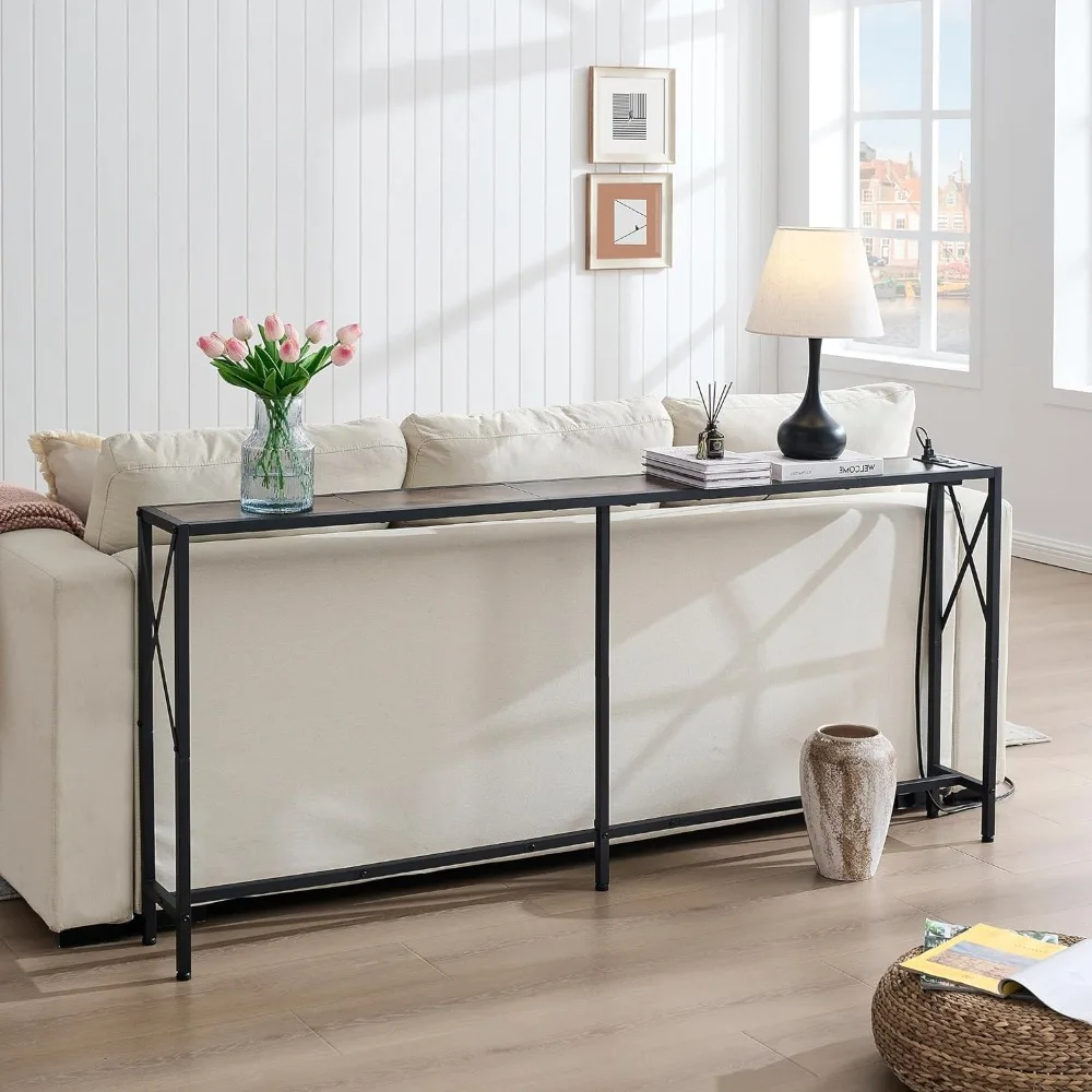 

Entryway Table Industrial Sofa Table for Hallway Living Room Bedroom Side Tables Coffee Tea End Small Furniture Home